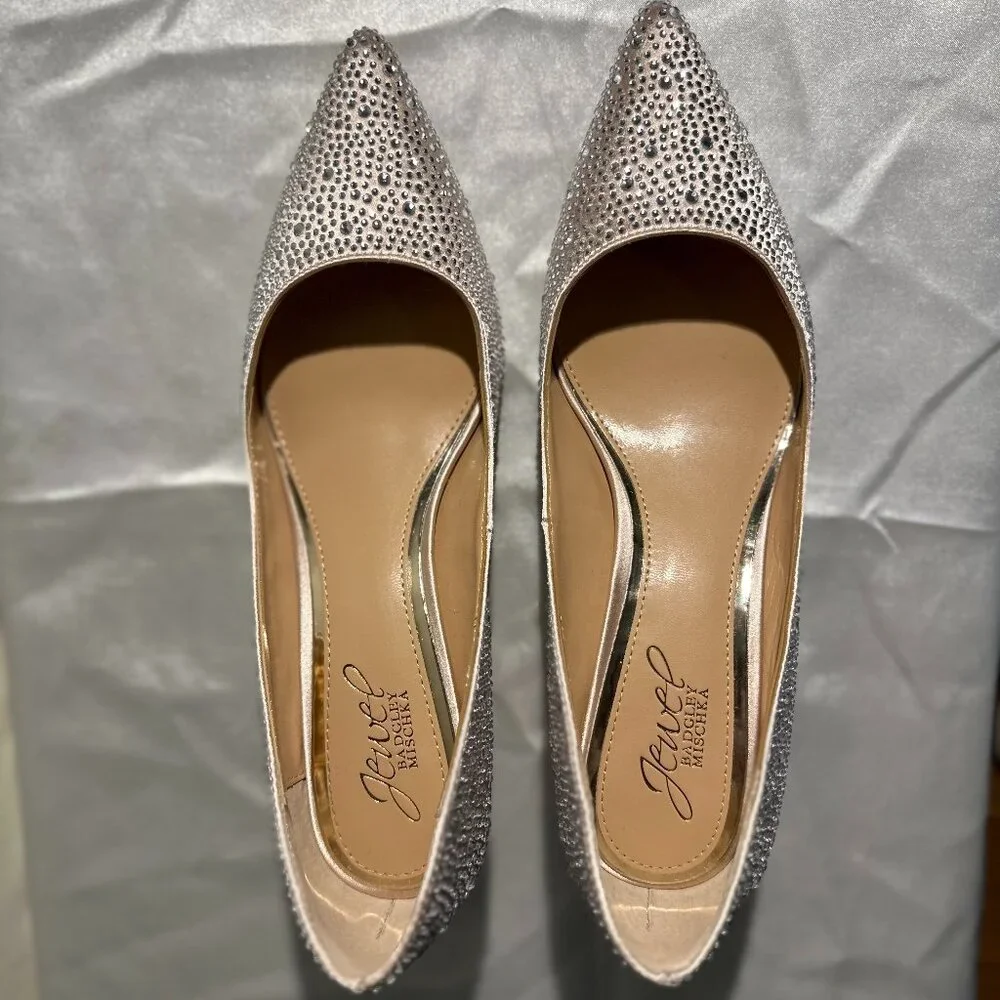 Jewel by Badgley Mischka Crystal Pointed Toe Heels - Picture 4 of 10